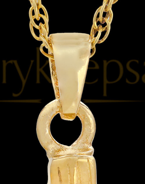 Circling Fish 14K Yellow Gold Memorial Pendant