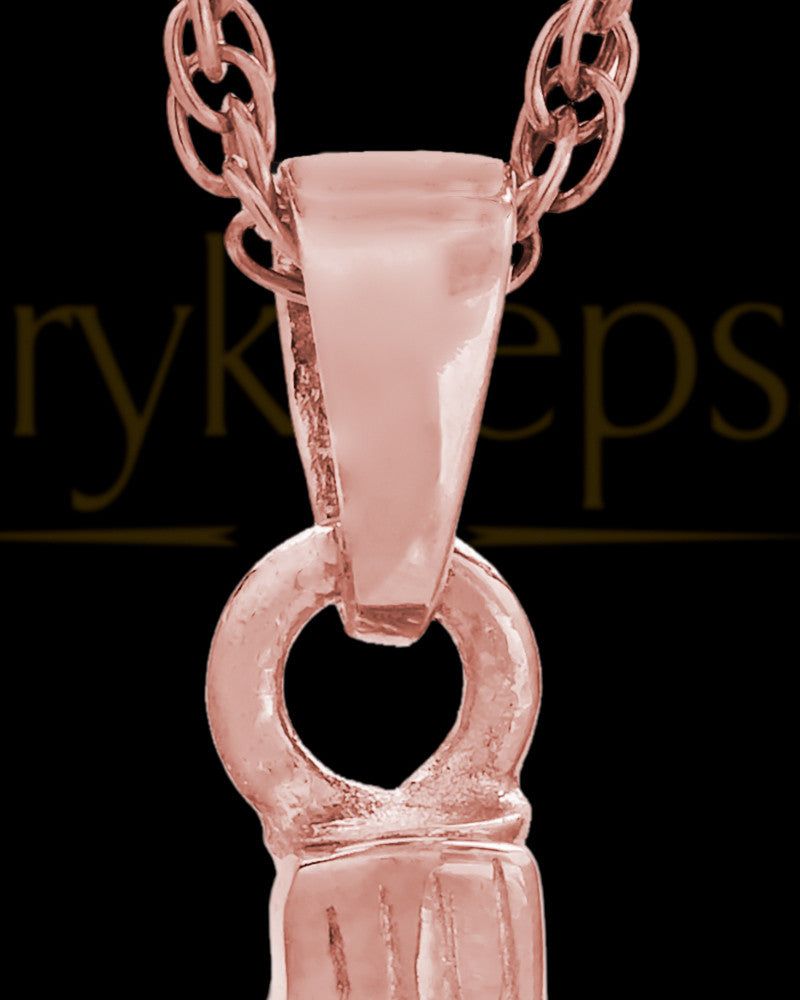 14K Rose Gold Circling Fish Memorial Pendant