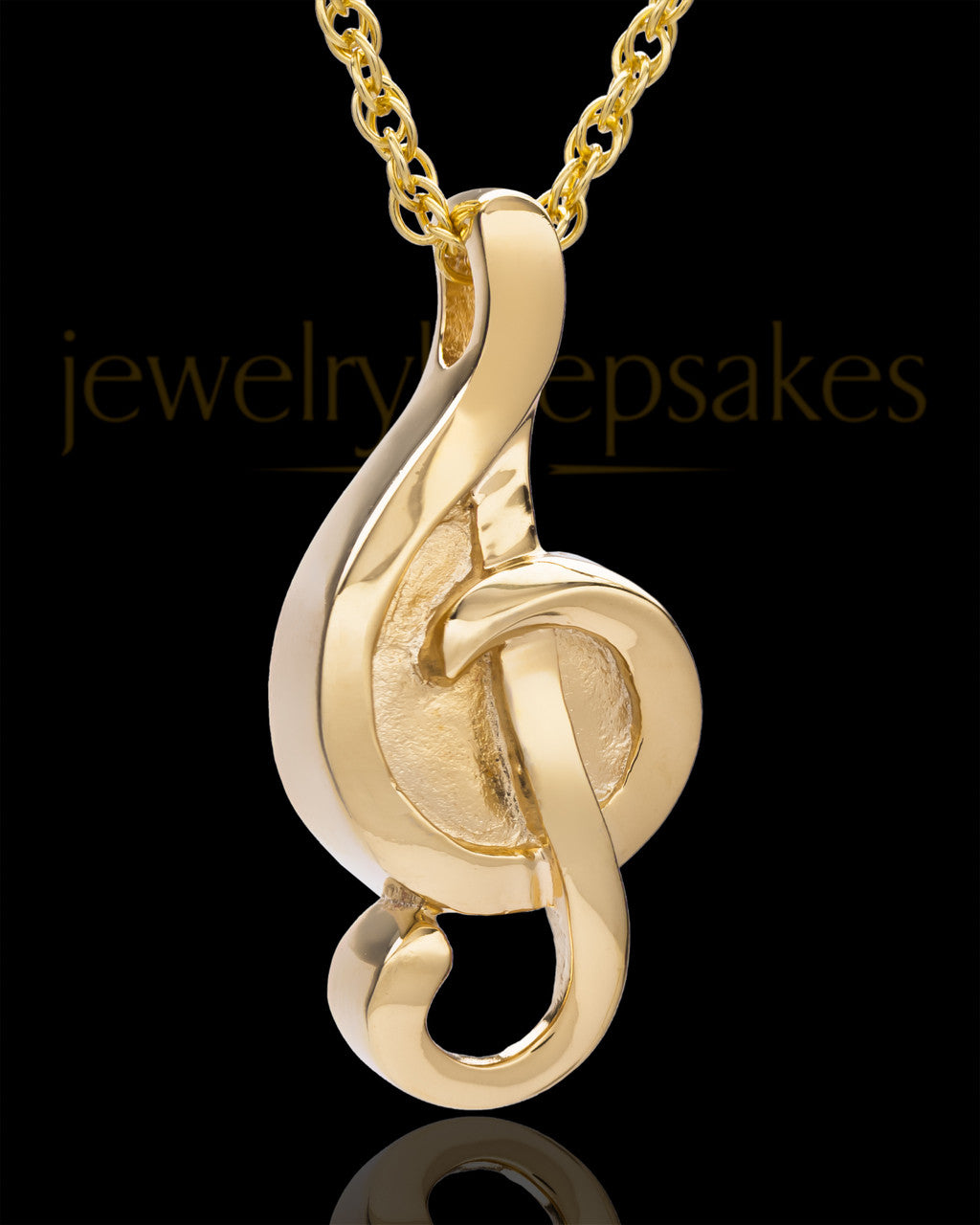 14k Gold Music to My Heart Cremation Necklace