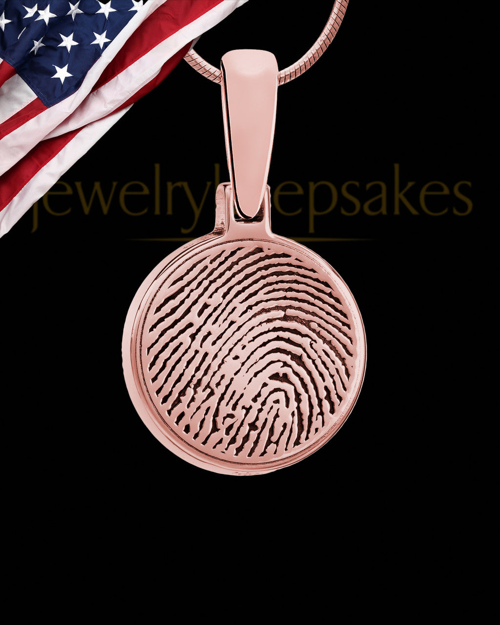 Round Rose Gold Plated Thumbprint Pendant
