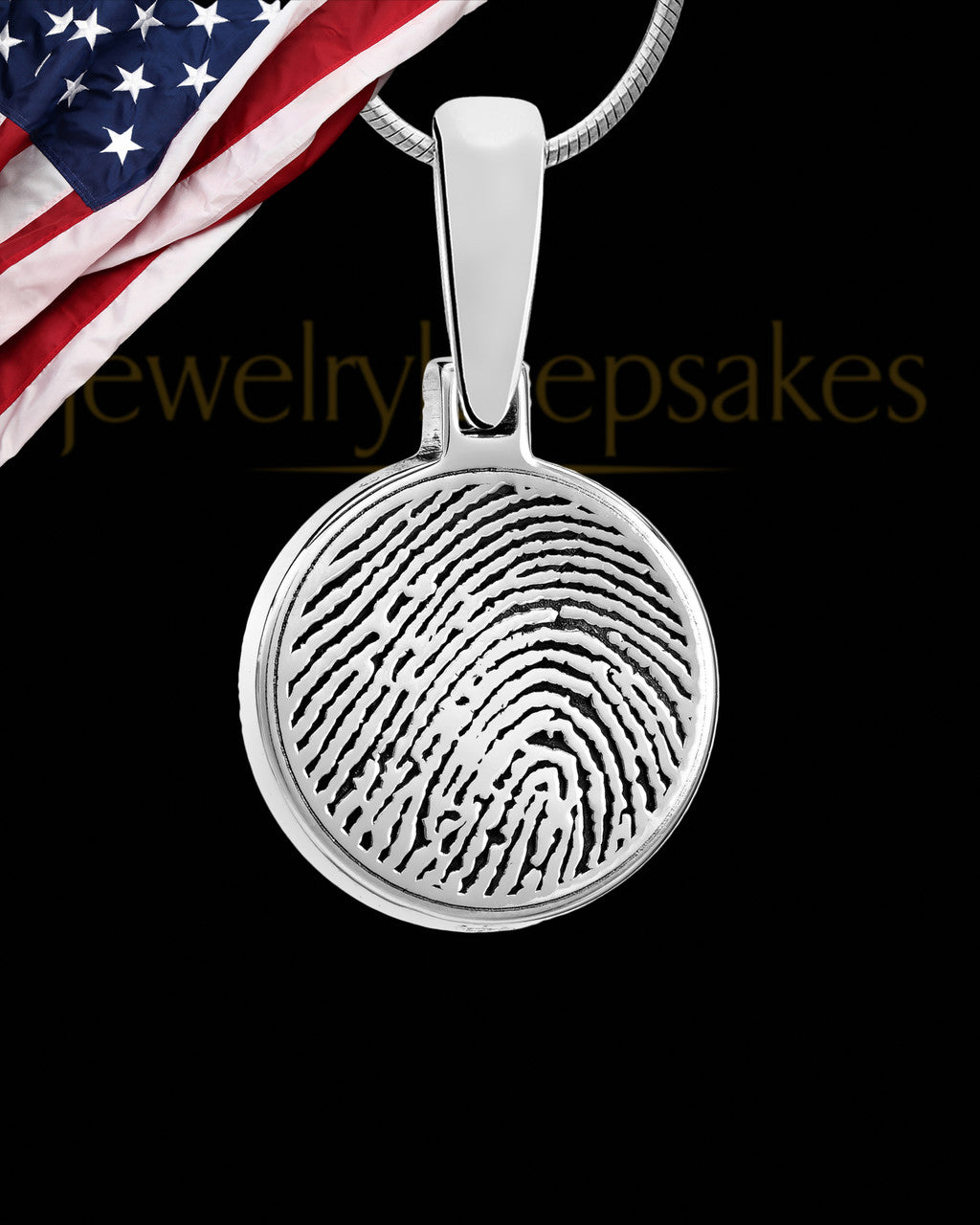 Round Sterling Silver Thumbprint Pendant