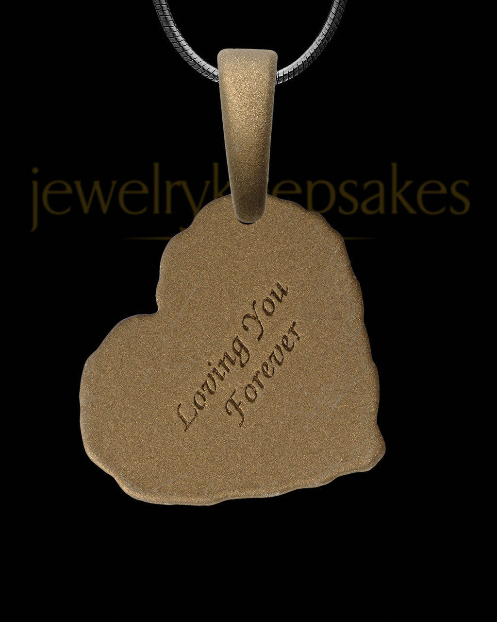 Antiqued Sterling Silver Heart with Bronze Finish Thumbprint Pendant