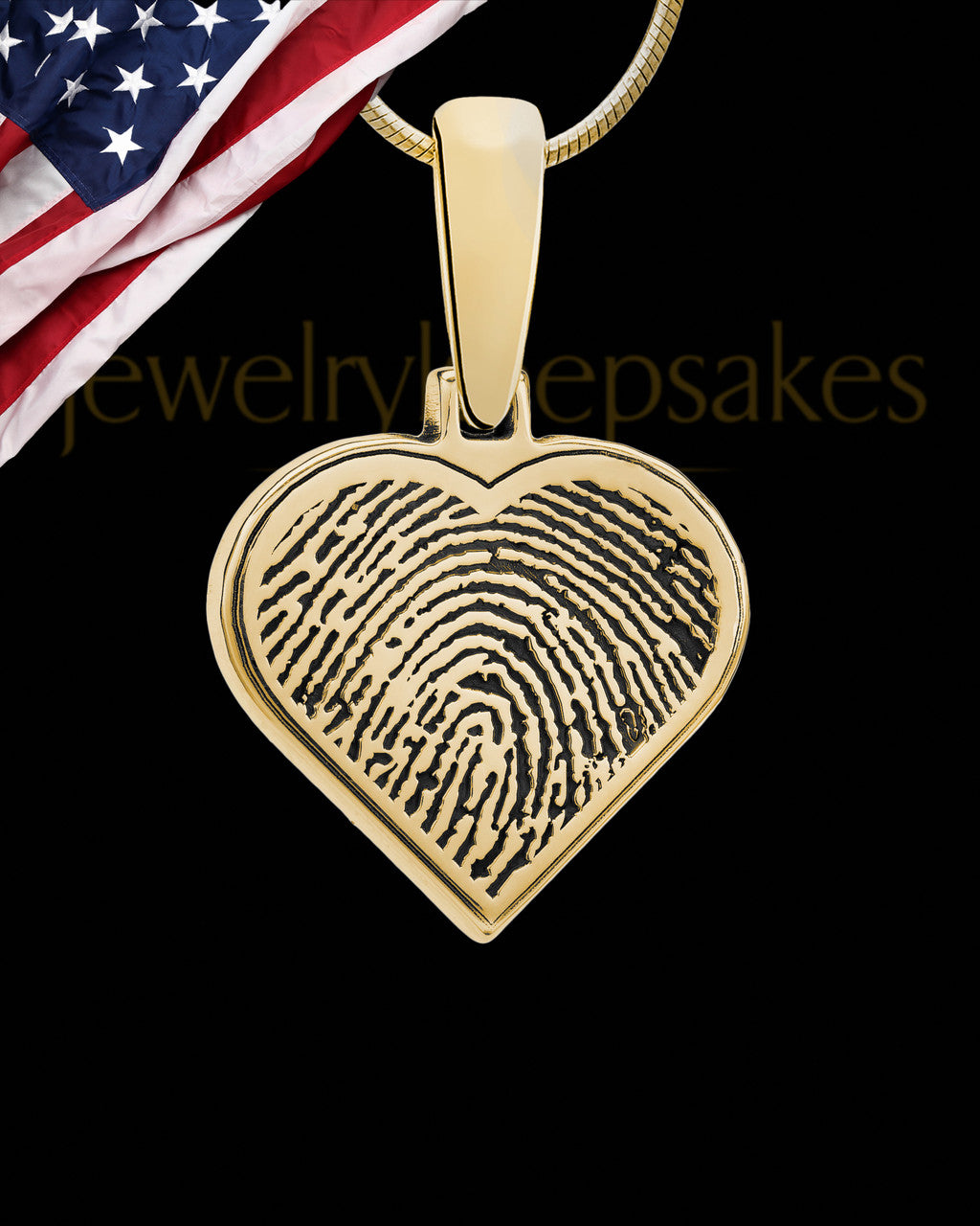Heart Gold Plated Thumbprint With Signature Pendant