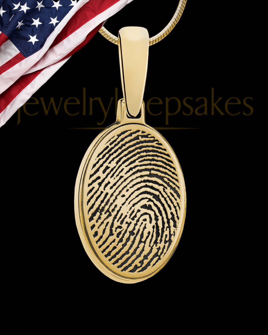 Oval Gold Plated Silver Thumbprint With Signature Pendant