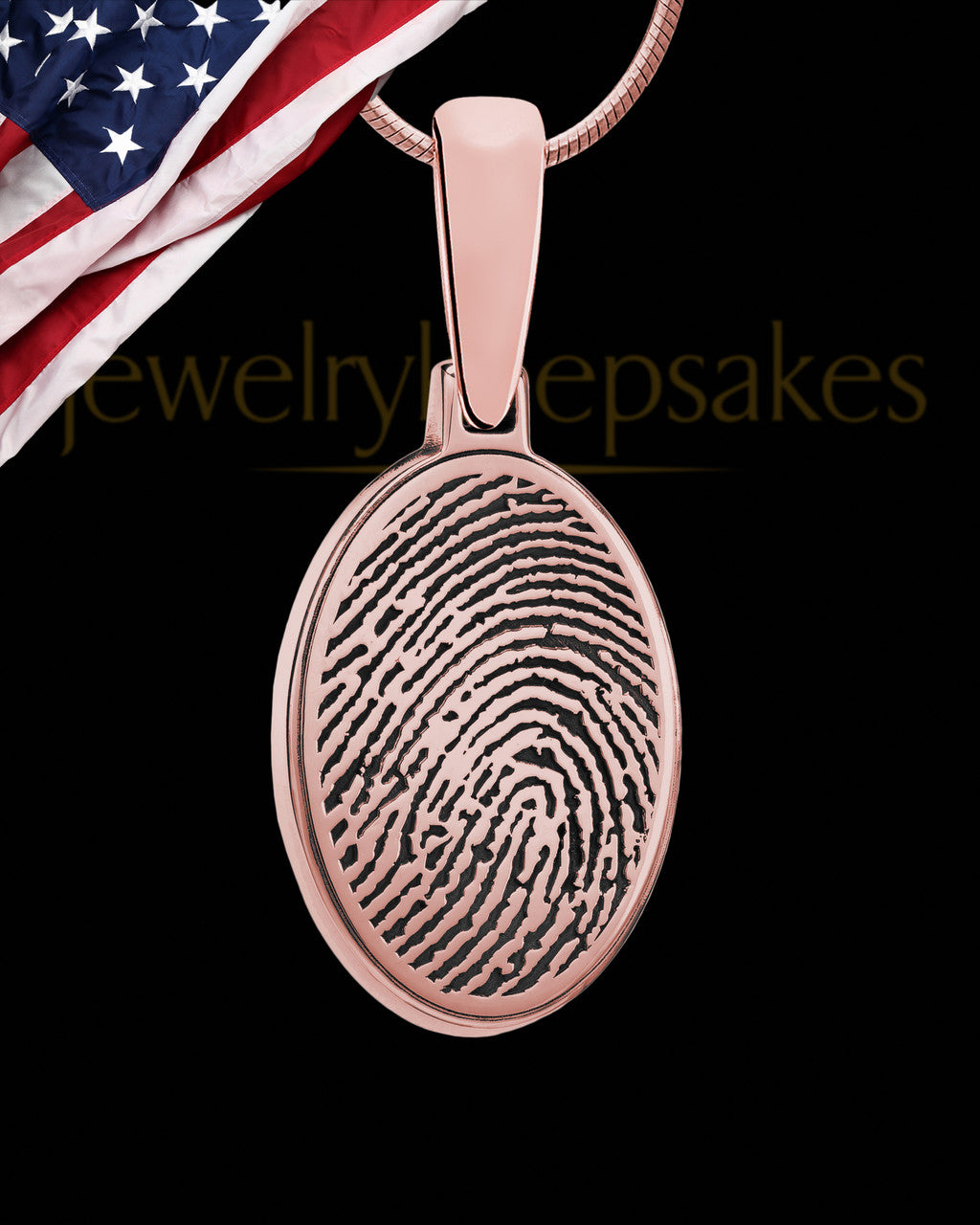 Oval Thumbprint Rose Gold Plated Pendant