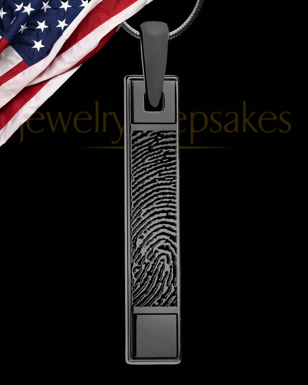 Thumbprint Bar Pendant Black Plated