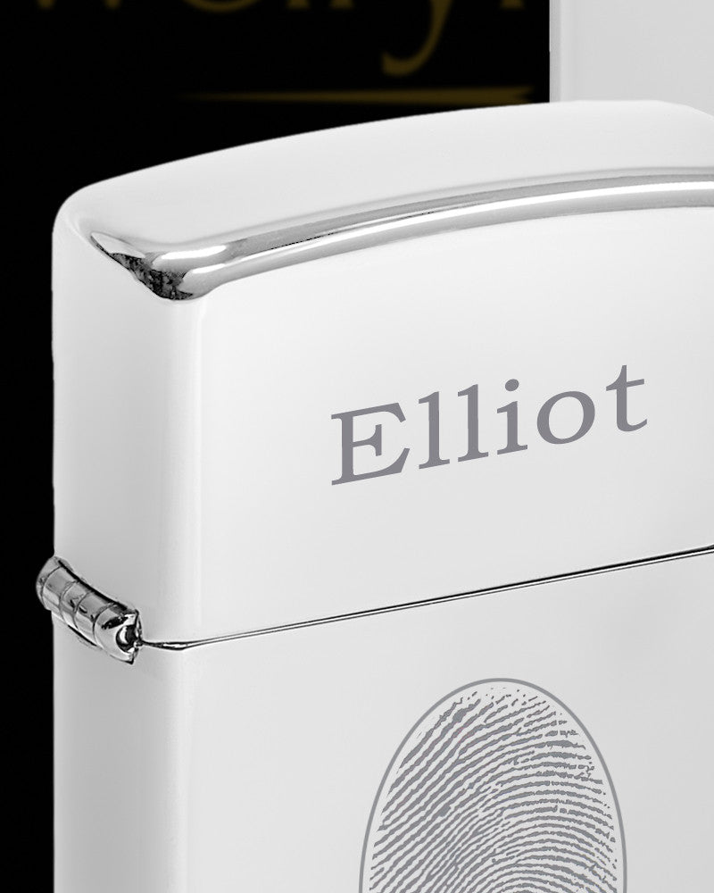 Lighter with Thumbprint and Name