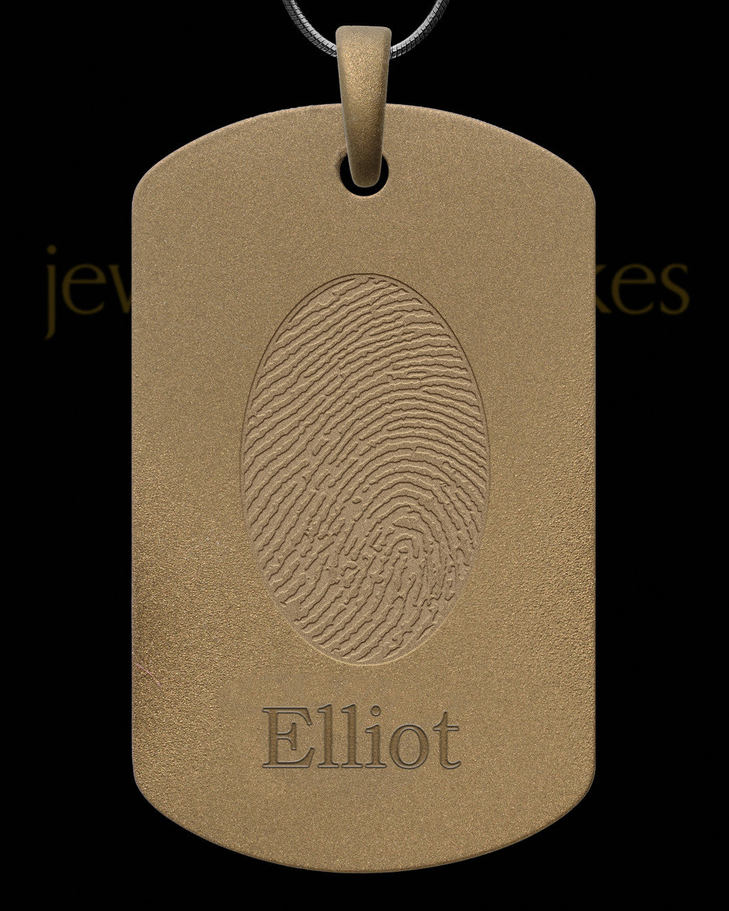 Bronze Finish Stainless Steel Thumbprint Dog Tag Pendant