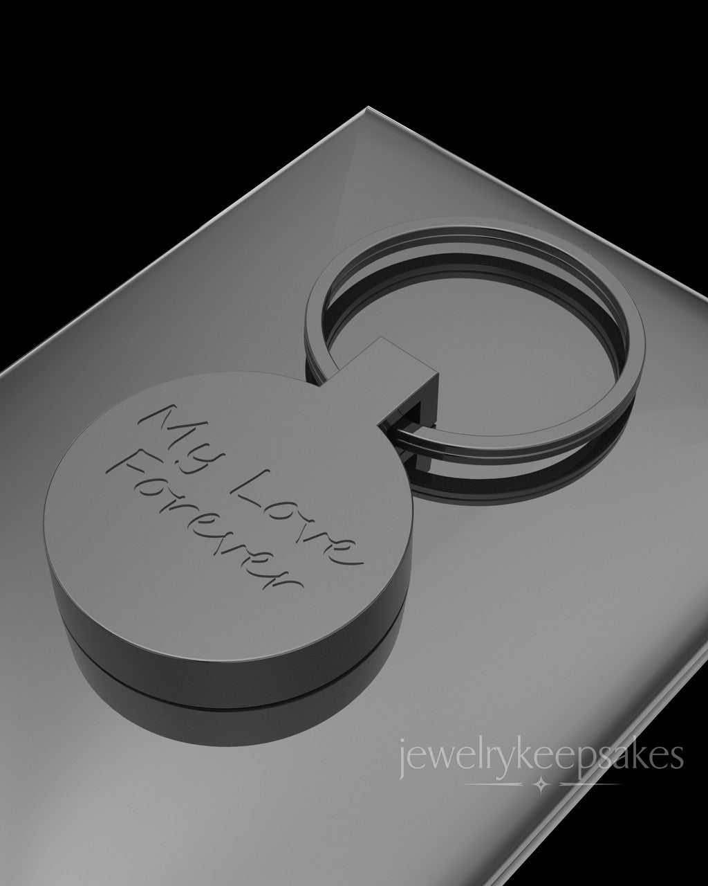 Black Permanently Sealed Waterproof Thumbprint Keychain