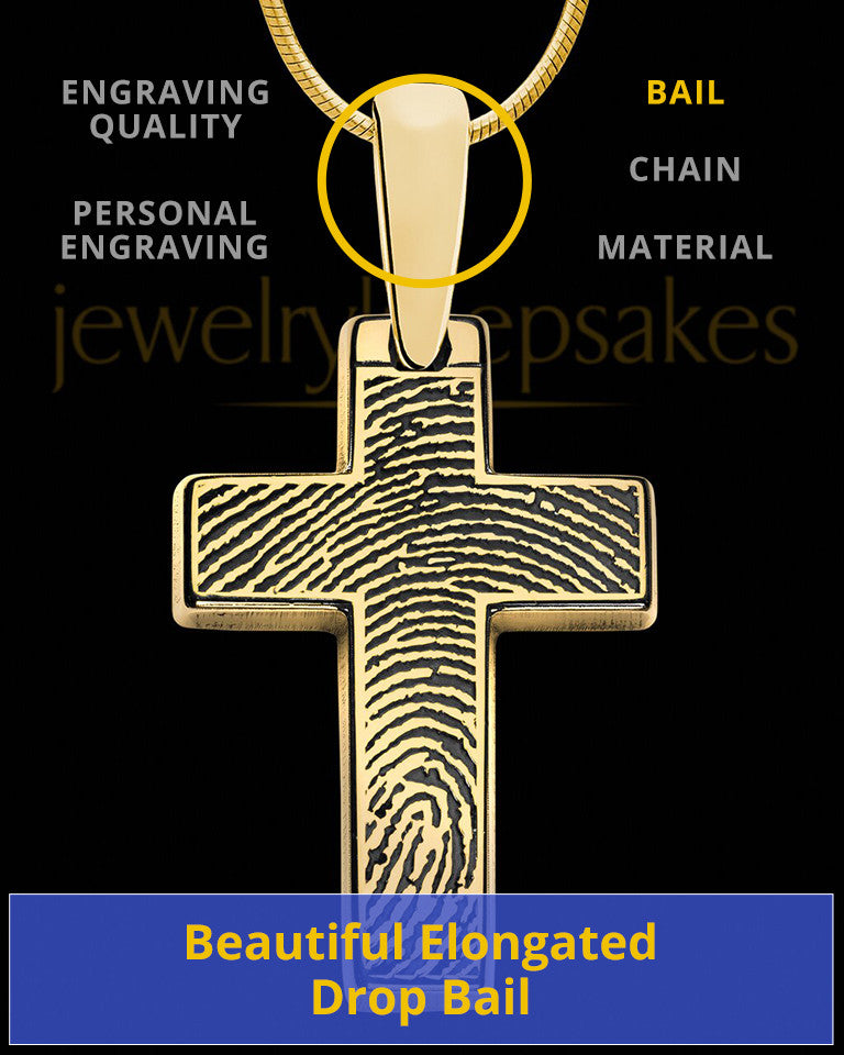 Divine Cross Gold Plated over Sterling Thumbprint Pendant