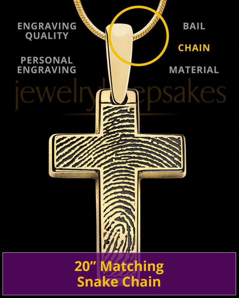 Divine Cross Gold Plated over Sterling Thumbprint Pendant