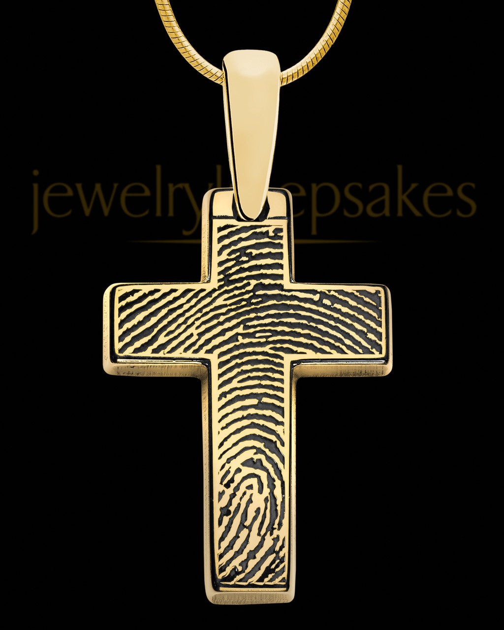 Divine Cross Gold Plated over Sterling Thumbprint Pendant