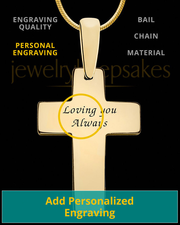 Divine Cross Gold Plated over Sterling Thumbprint Pendant