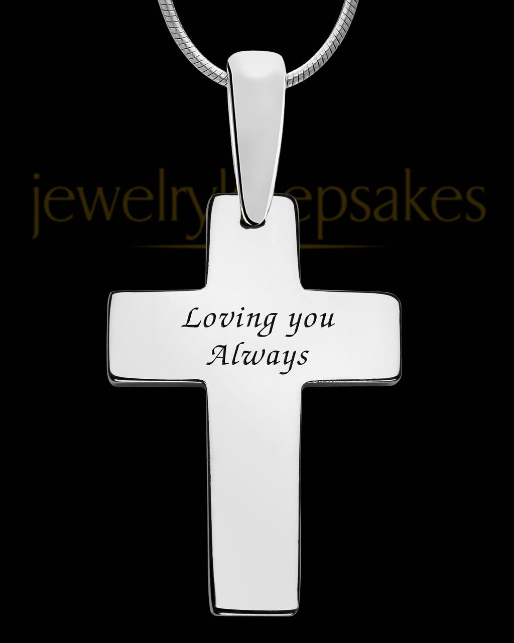 Divine Cross with Birthstone Sterling Silver Thumbprint Pendant