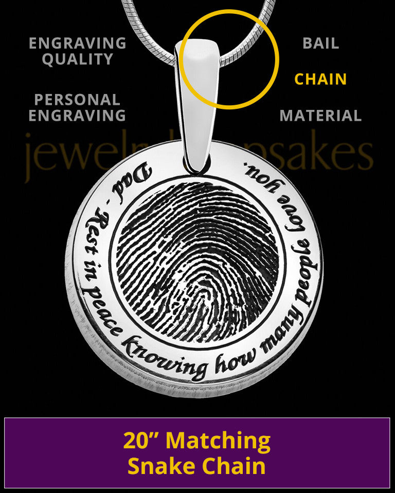 Rounded Sterling Silver Thumbprint Pendant