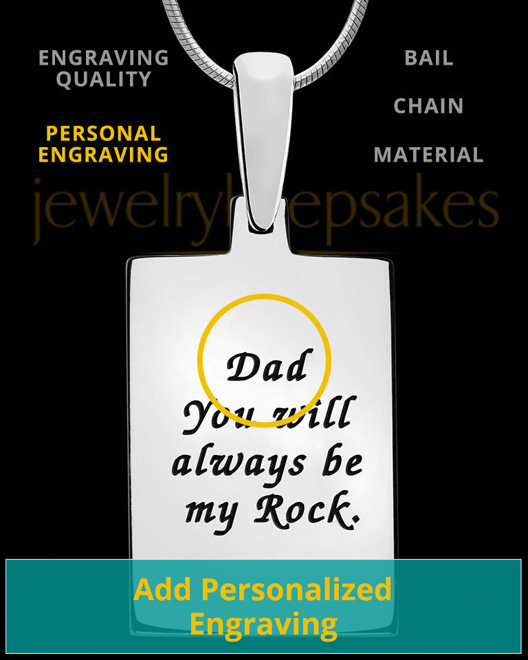 Sterling Silver Initial Rectangle Thumbprint Pendant