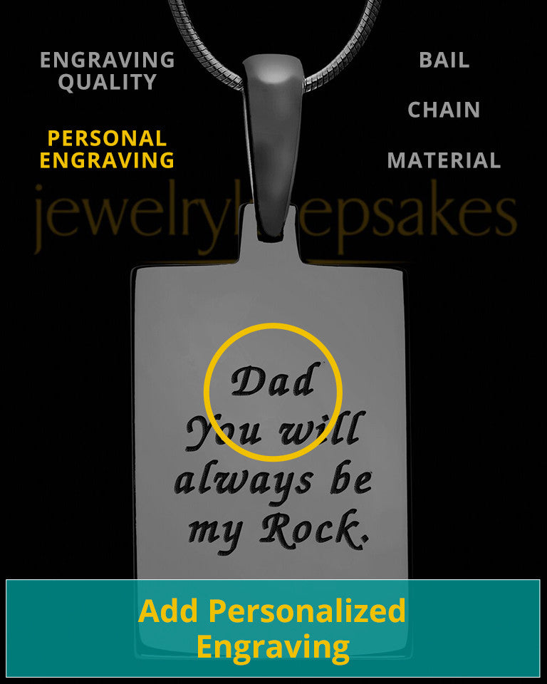 Initial Rectangle Black Plated Sterling Thumbprint Pendant
