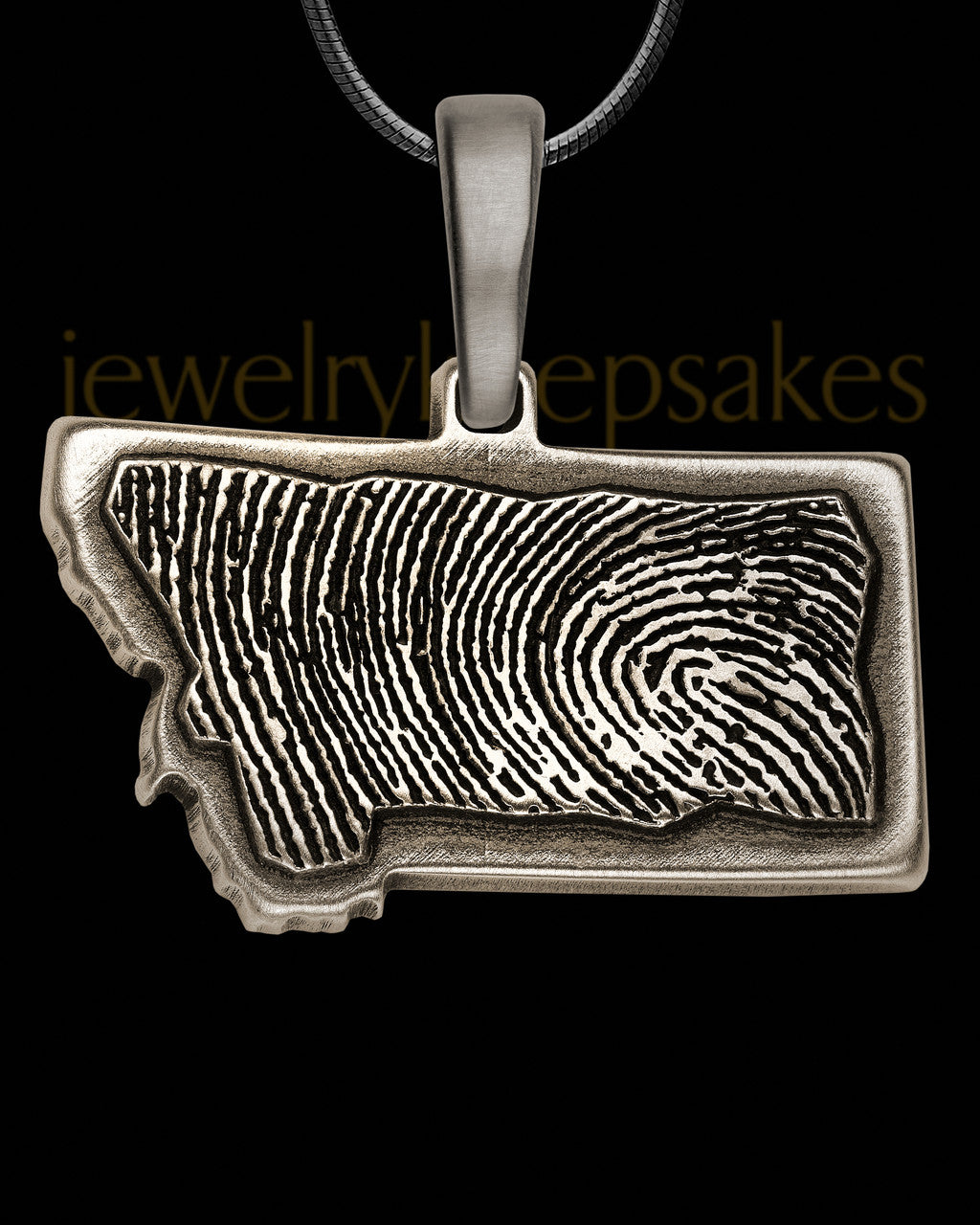 Antique Sterling Silver My State Thumbprint Pendant