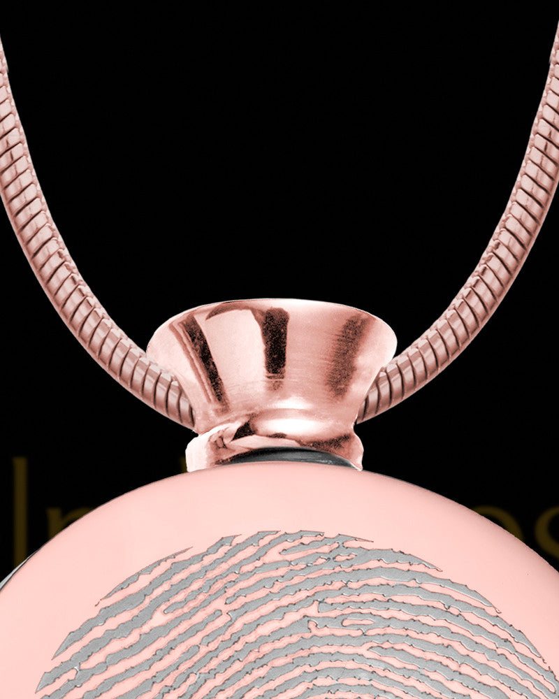 Rose Gold Plated Stainless Abounding Circle Thumbprint Pendant