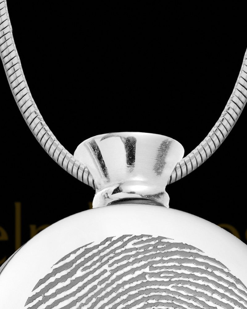 Stainless Abounding Circle Thumbprint Pendant