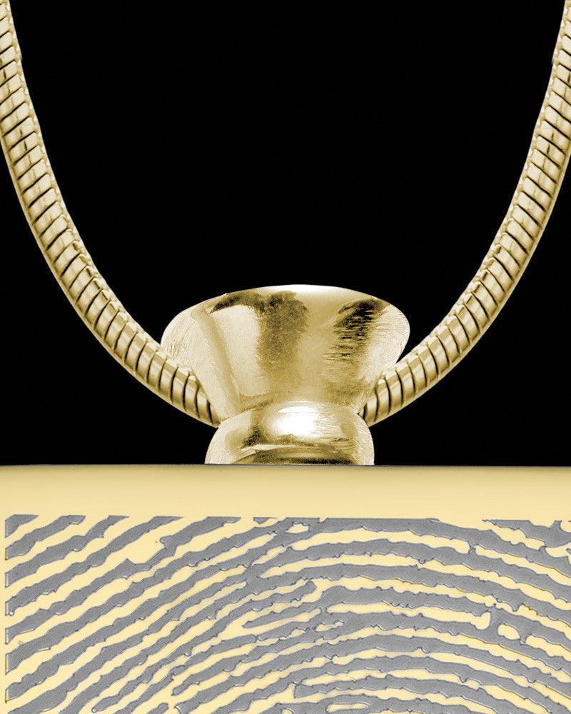 Gold Plated Stainless Whispering Thoughts Thumbprint Pendant