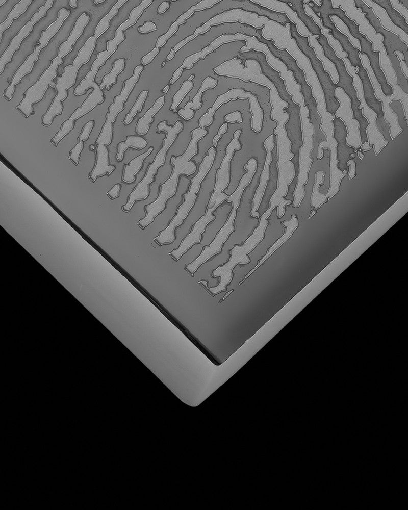 Black Plated Stainless Beloved Diamond Thumbprint Pendant