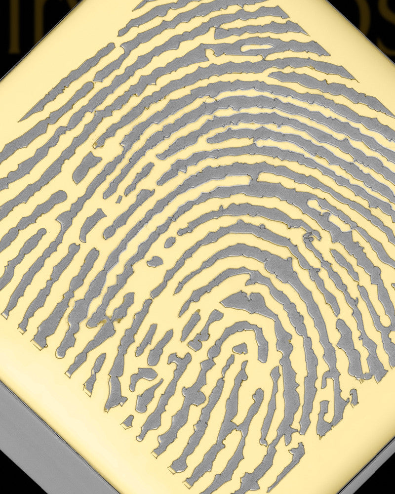 Gold Plated Stainless Beloved Diamond Thumbprint Pendant