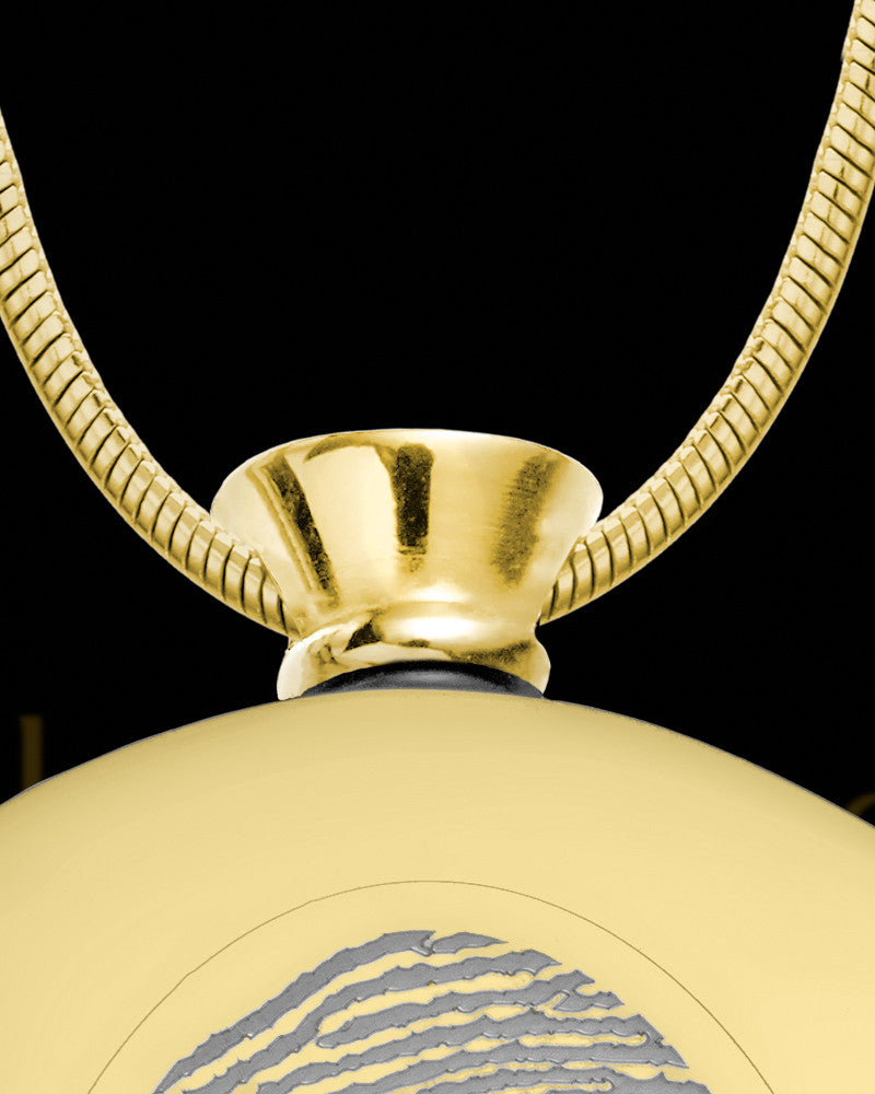 Gold Plated Stainless Stunning Rectangle Thumbprint Pendant