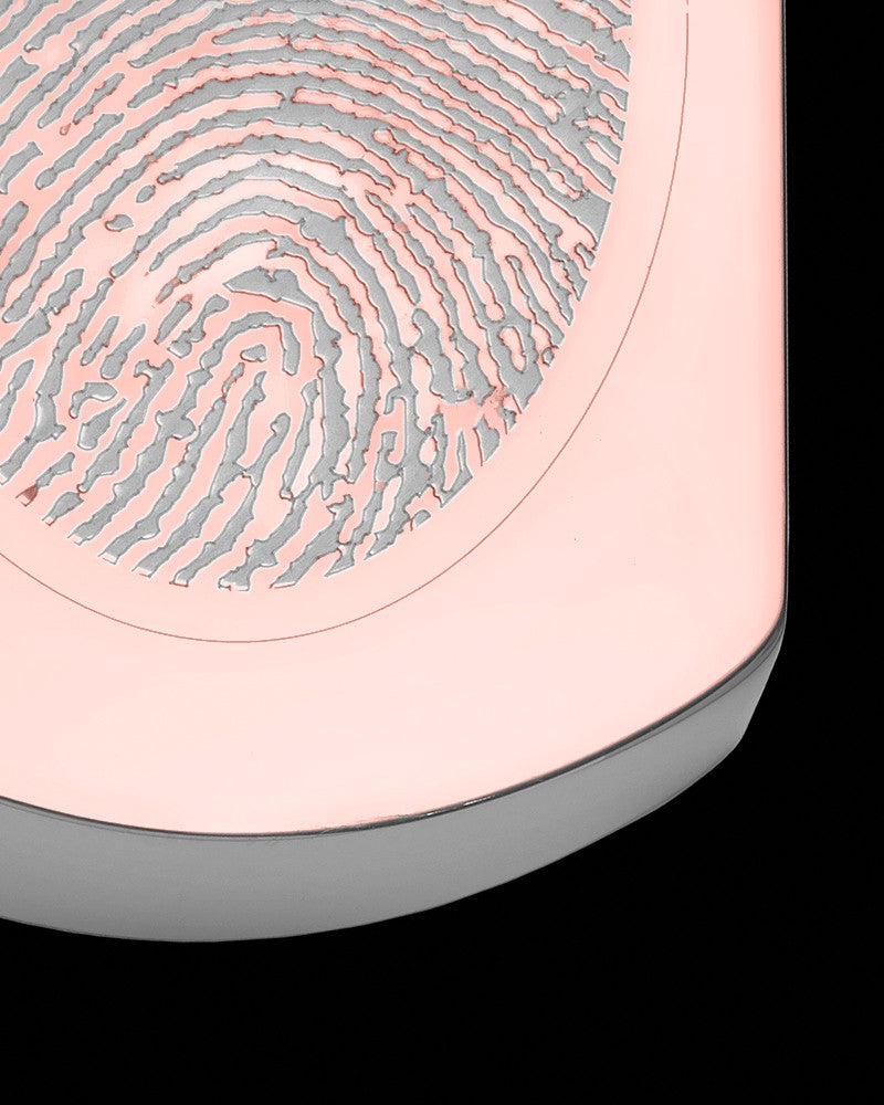 Rose Gold Plated Stainless Stunning Rectangle Thumbprint Pendant