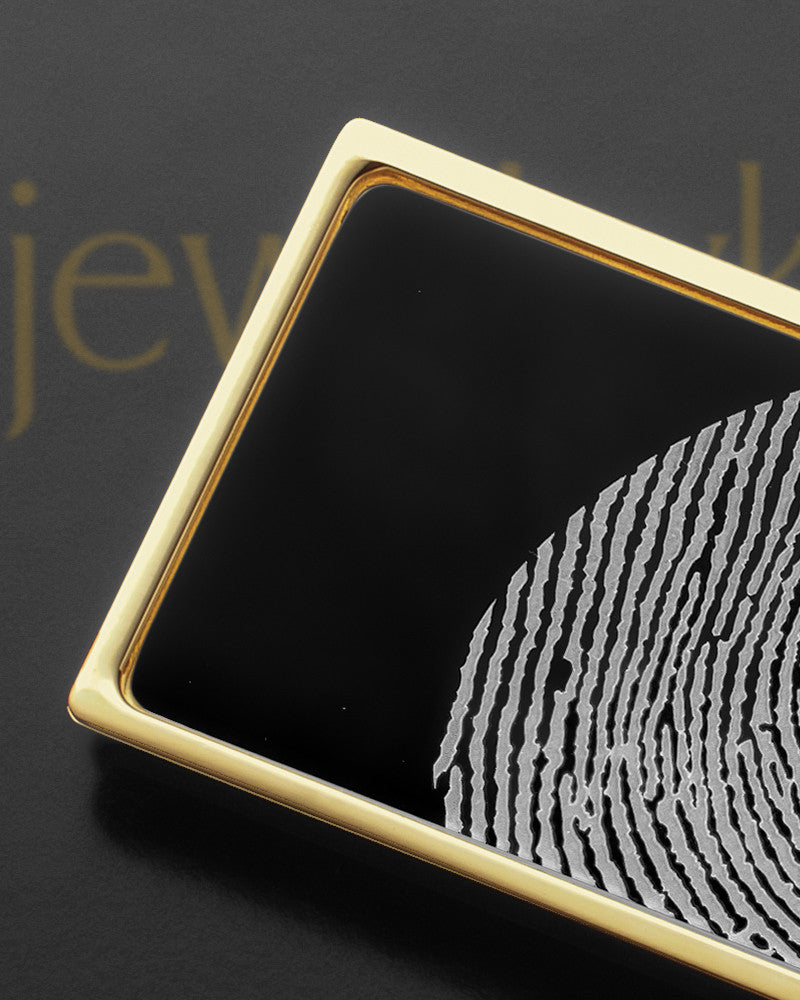 Black on Gold Stainless Thumbprint Money Clip