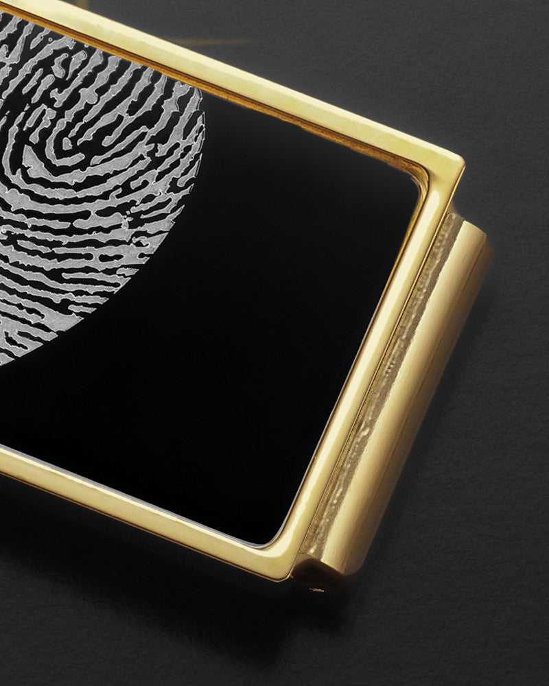 Black on Gold Stainless Thumbprint Money Clip