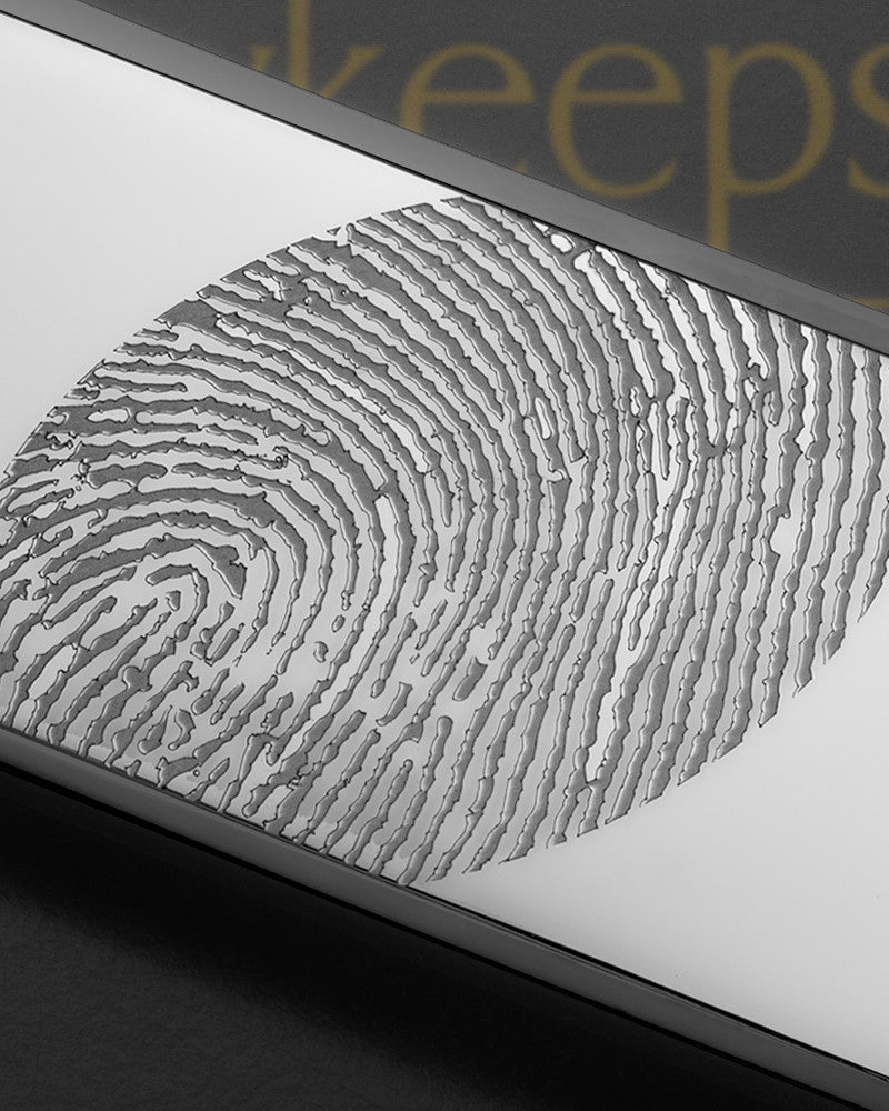 Silver on Black Stainless Thumbprint Money Clip