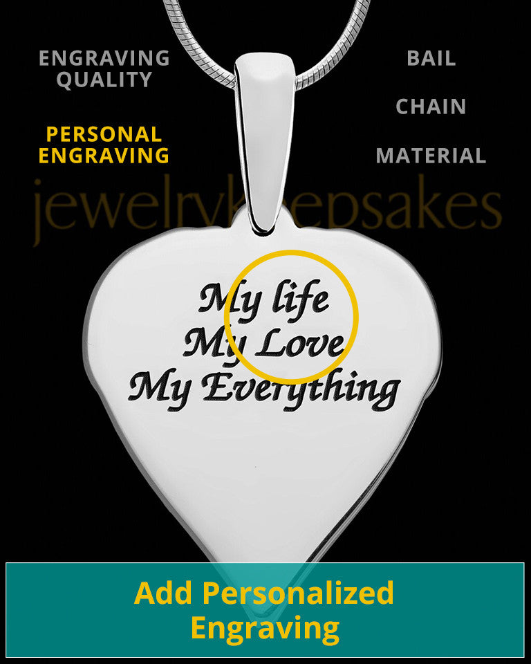 Solid 14K White Gold Wings Thumbprint Pendant