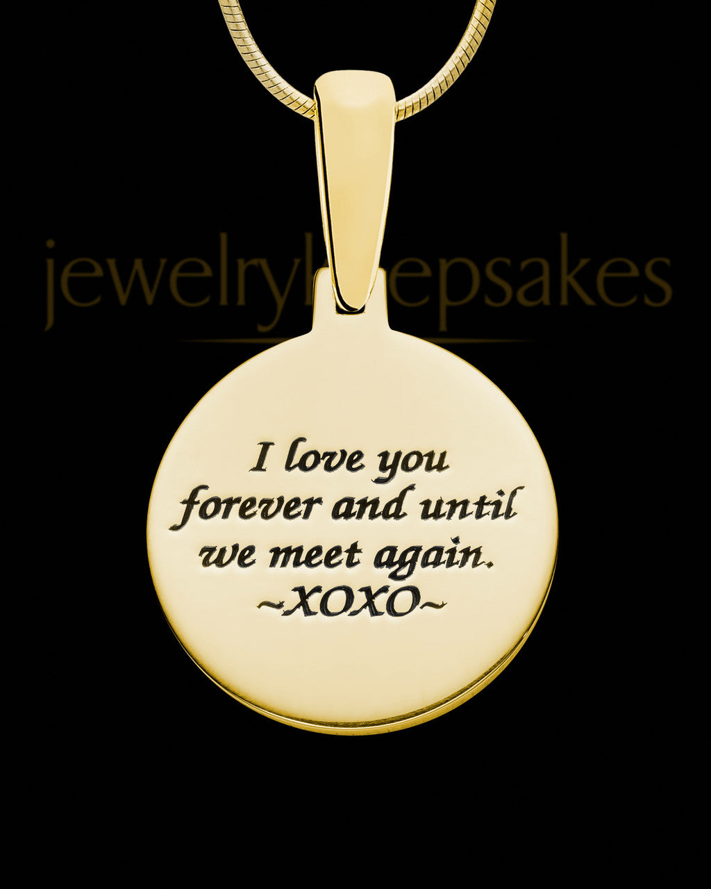 Gold Plated Sterling Silver Small Round Ash and Thumbprint Pendant