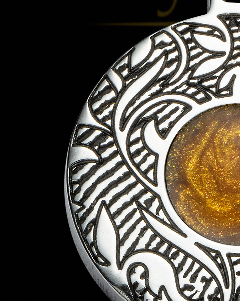 Sterling Silver Small Round Ash and Thumbprint Pendant