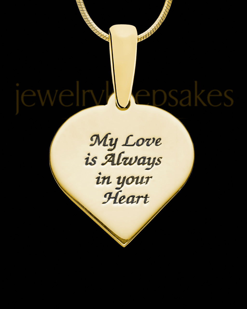 Gold Plated Sterling Silver Small Heart Ash and Thumbprint Pendant