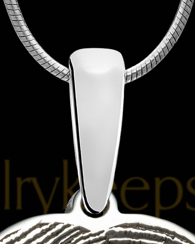 Engravable Small Heart Ashes Into Thumbprint Pendant Sterling Silver