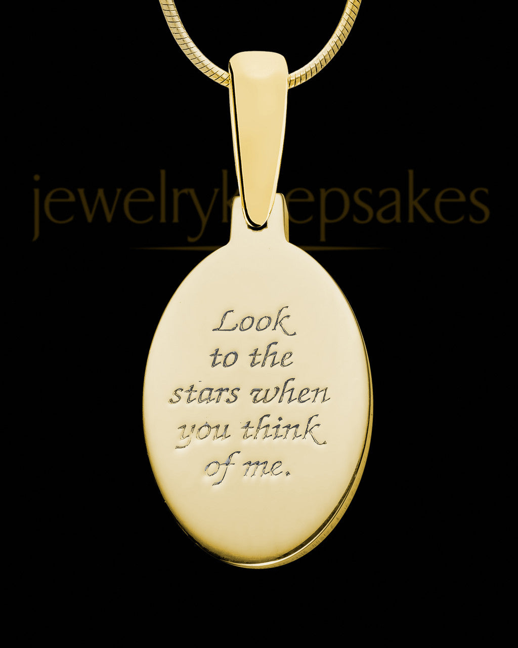 Gold Plated Sterling Silver Small Oval Ash and Thumbprint Pendant