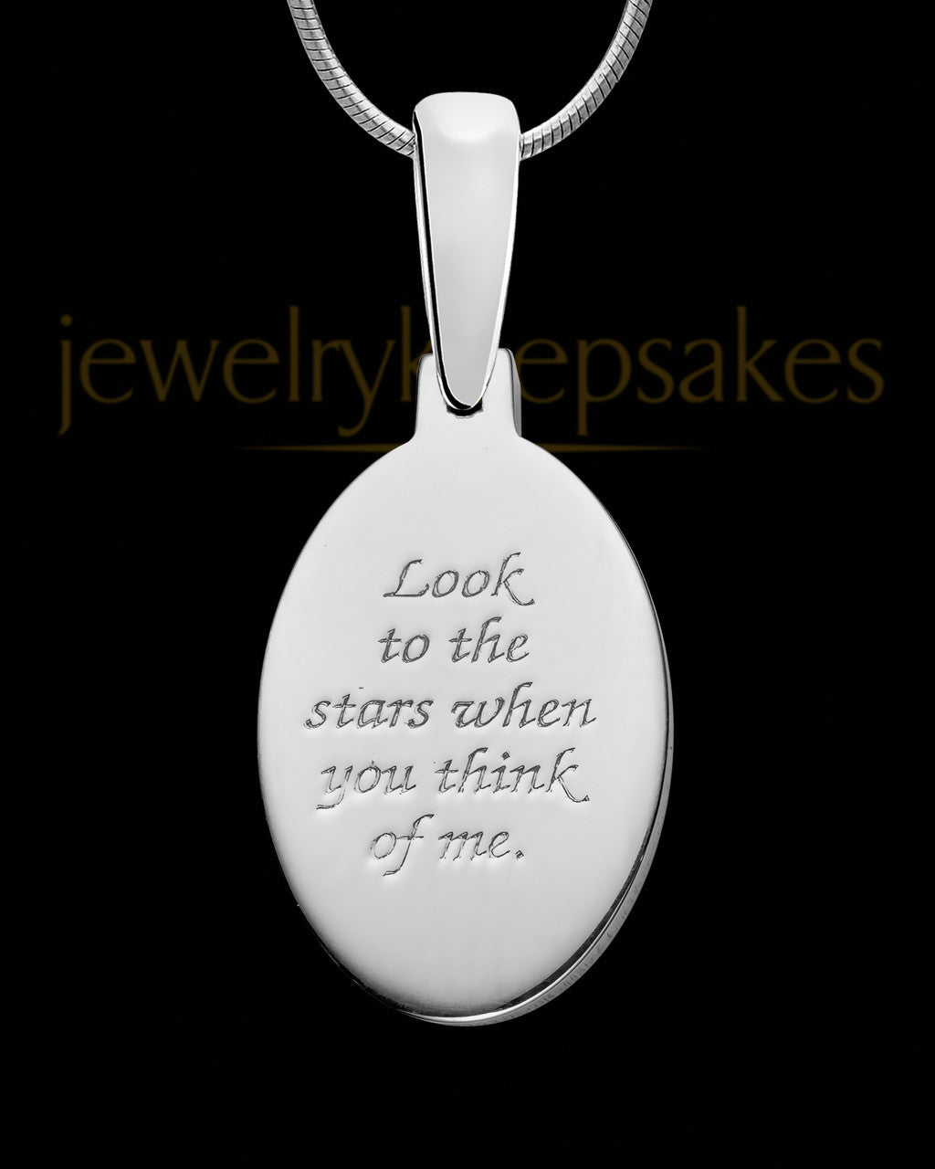 Sterling Silver Small Oval Ash and Thumbprint Pendant