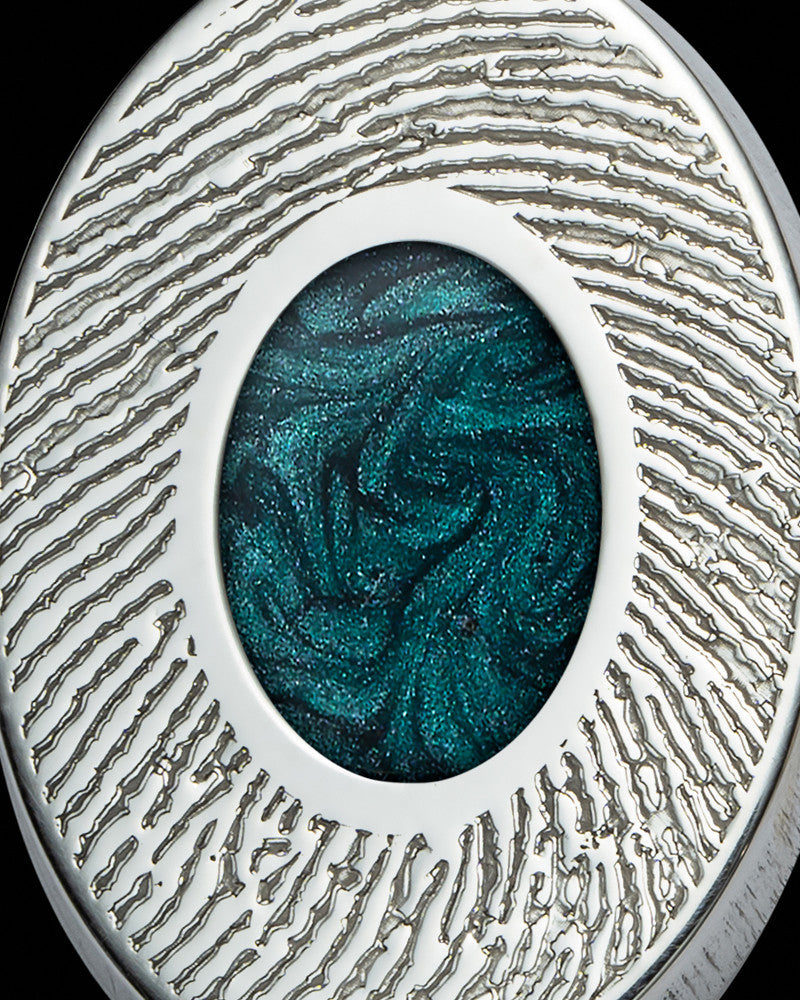 Sterling Silver Small Oval Ash and Thumbprint Pendant