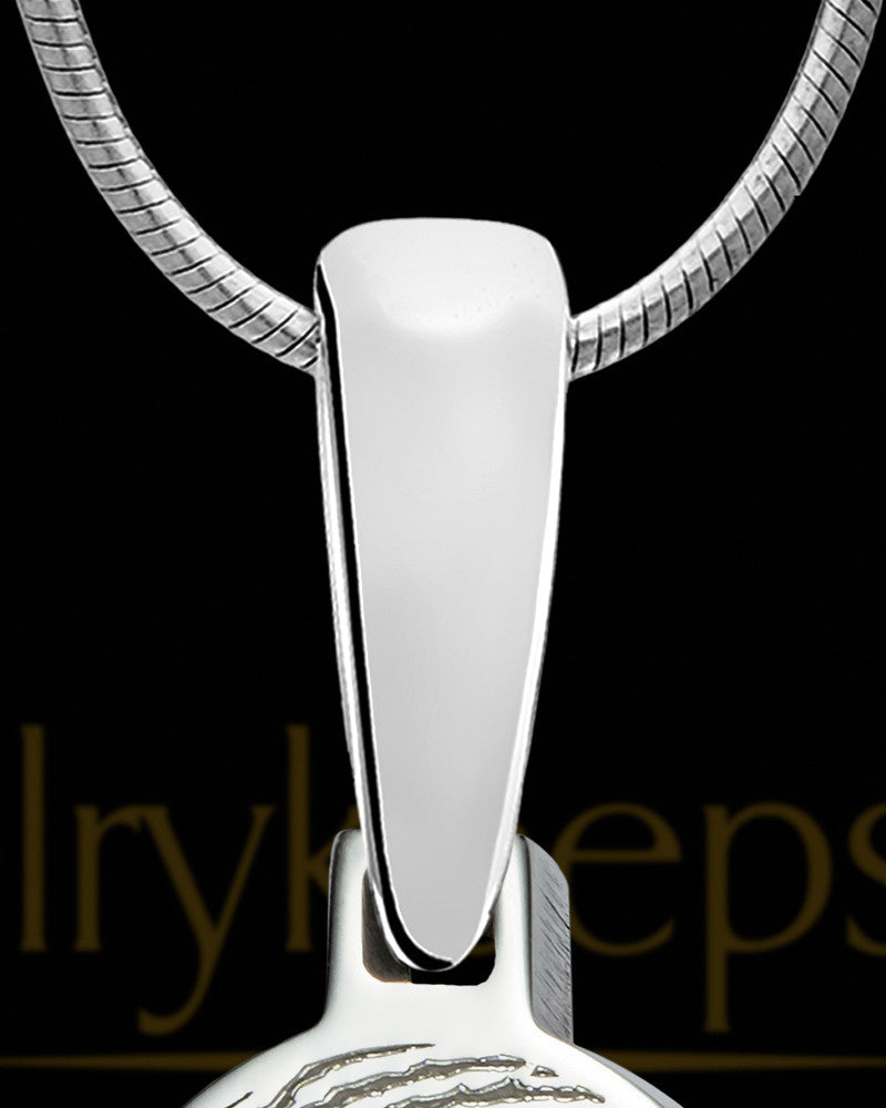 Sterling Silver Small Oval Ash and Thumbprint Pendant