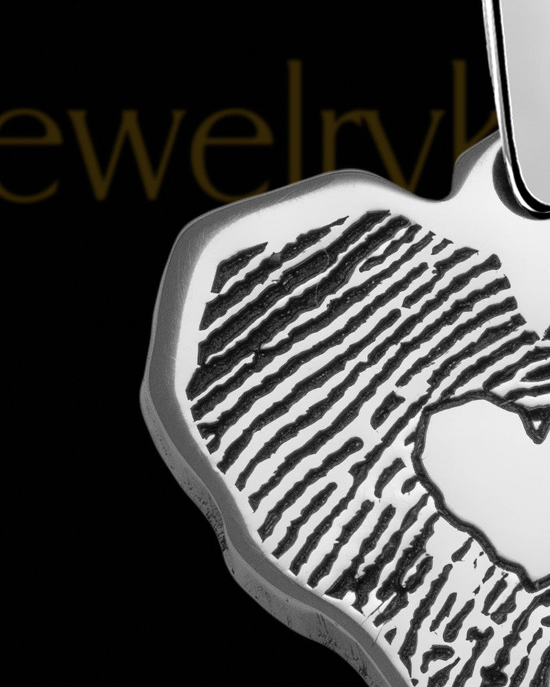 Sterling Cut Petite Heart Thumbprint Pendant with Signature on Back