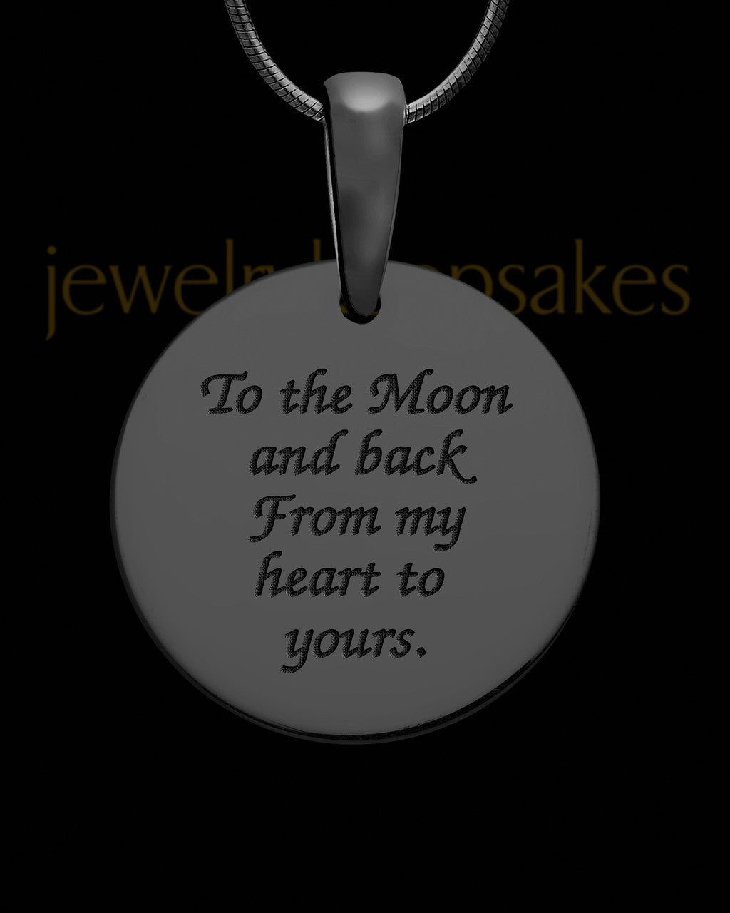 Black Sterling Silver Signature Circle Thumbprint Pendant