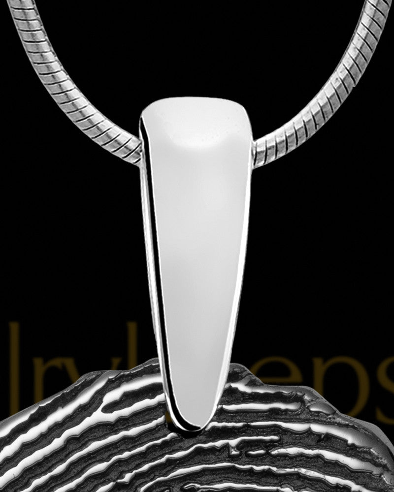Sterling Silver Small Signature Dog Tag Thumbprint Pendant
