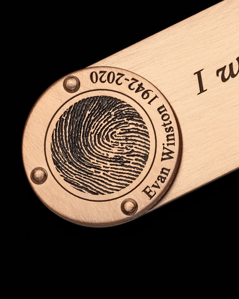 Copper Brushed Thumbprint Bookmark