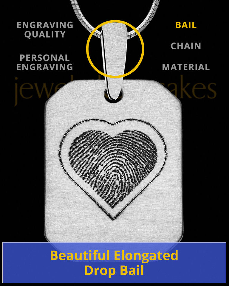 Stainless Steel Brushed Octagon with Heart Thumbprint Pendant