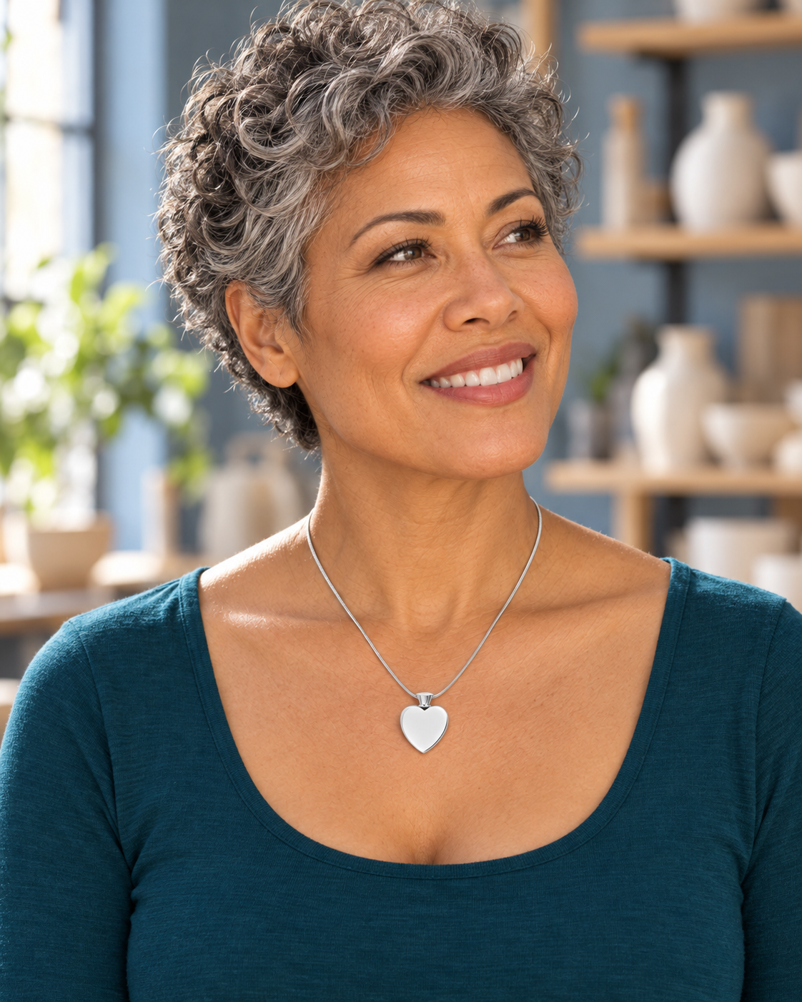 Enamored Unique Heart Cremation Keepsake Jewelry Stainless Steel