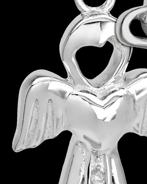 Sterling Silver Heavenly Attendant With Birthstone Cremation Urn Pendant