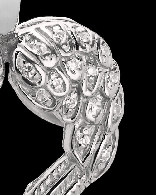 14K White Gold Winged Memories Heart Keepsake Jewelry