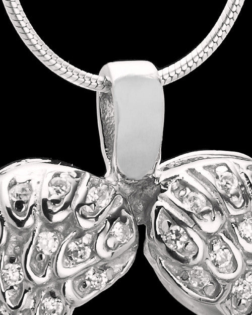 14K White Gold Winged Memories Heart Keepsake Jewelry